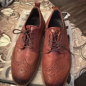 Ecco Men's Tan Leather Brogue Oxfords